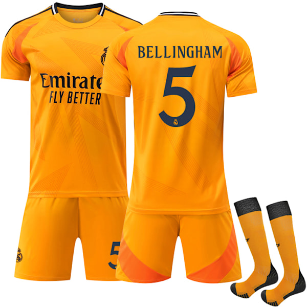 2024-2025 Real Madrid Aawy Lasten Aikuisten Jalkapallopaita Jersey No. 5 Bellingham NO.5 24