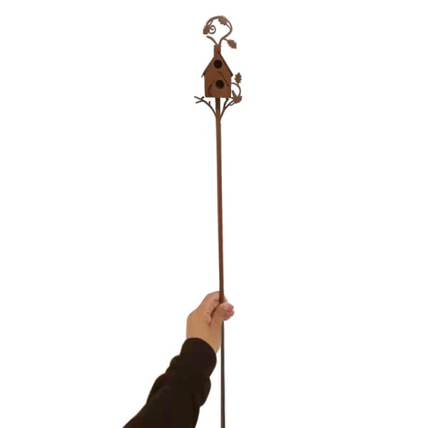 Fuglehus havestik med stang Metalkunst Hvilested Fuglehus (E)-XF7-