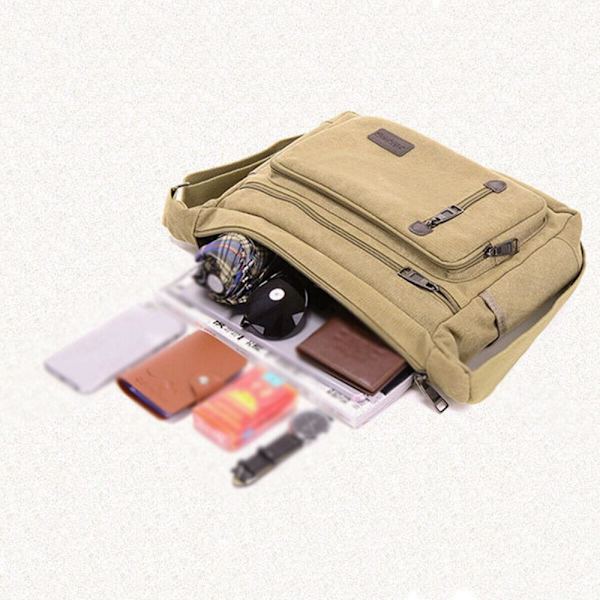 Canvasveske for menn Reise Vandring Cross Body skulderveske army green