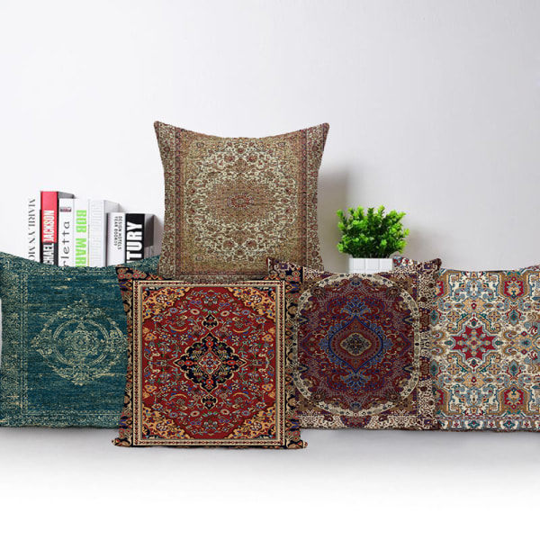 4 örngott akvarellmönster kakel och orientalisk retro kvadrat