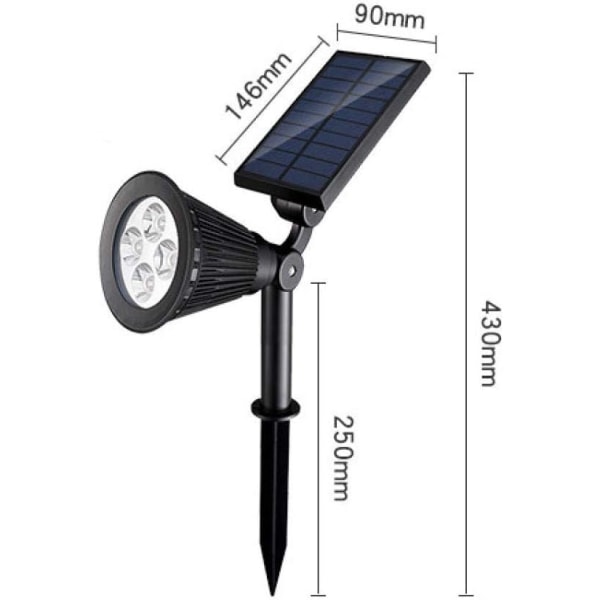 Solcelle spotlights, solcellelys, plænelys med gulvindsats