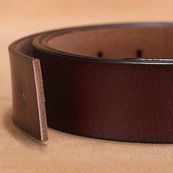 Aito nahkavyö ilman solkea 01 Brown 3.8cm