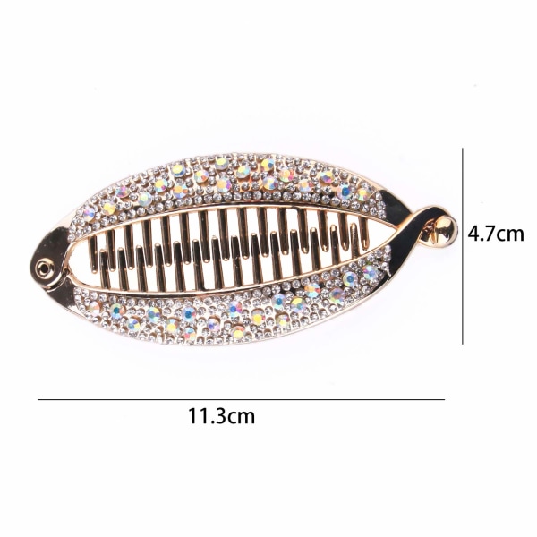 4 stk elegante glitrende strass krystall banan hårklemmer