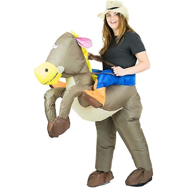 Hgbd Oppblåsbar Ride Me Hest Cowboy Kostyme Fancy Dress For Voksne