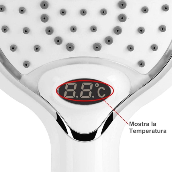 LED-duschhuvud, LED-duschhuvud handdusch, 3 färger Temperatu