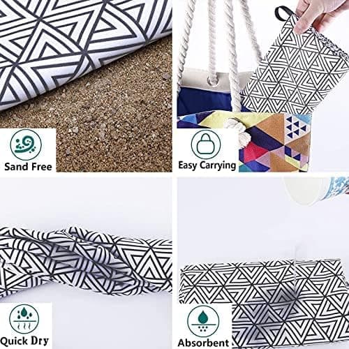 Mikrofiber Pool Strand Håndklæde Tæppe Hurtigtørrende Sandfri Kompakt Udendørs-FA-