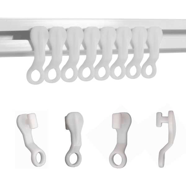 Glider Hooks Vita Plastgardin Haka, Pakke med 50-FA6-