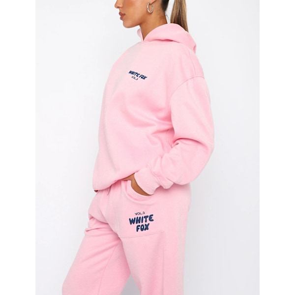 Vår Høst/Vinter Ny Trøye Sett - Trendy Sport Fox Hettegensere i Rosa M# Pink