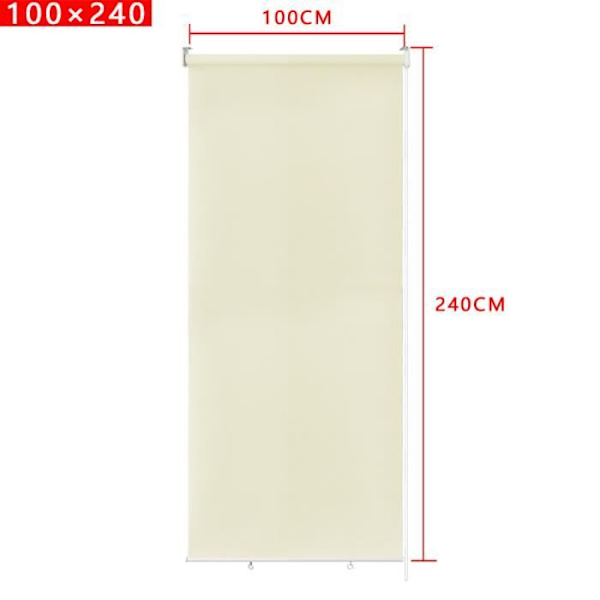 UISEBRT Vertikal rullgardin utomhus, solskyddande rullgardin utomhus UV-skydd (100*240 cm, beige)