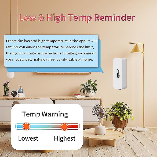 3x Tuya Wifi temperatur- och fuktighetssensor inomhustermometer Hygrometer -GSL