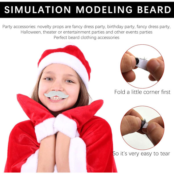 48 stk selvklebende bart Sticky Beards Fake Skjegg Rekvisita