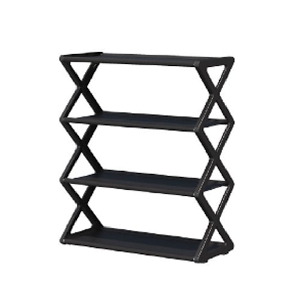 Skoställ 4 våningar DIY smala små fristående skor förvaring T black 49.5*42*18.5cm
