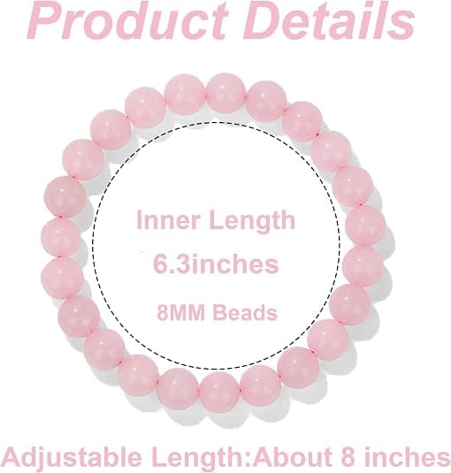 1 STK Krystallsteinarmbånd for kvinner menn Halvedelstenarmbånd 8mm Runde Perler Elastisk Perlearmbånd Smykker-FA-