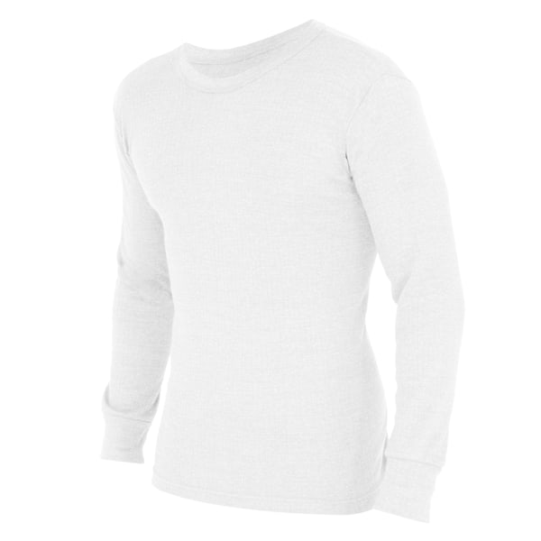 FLOSO Termisk Aluspaita Pitkähihainen T-paita Toppi (Standard W Chest: 32-34ins (Small) White