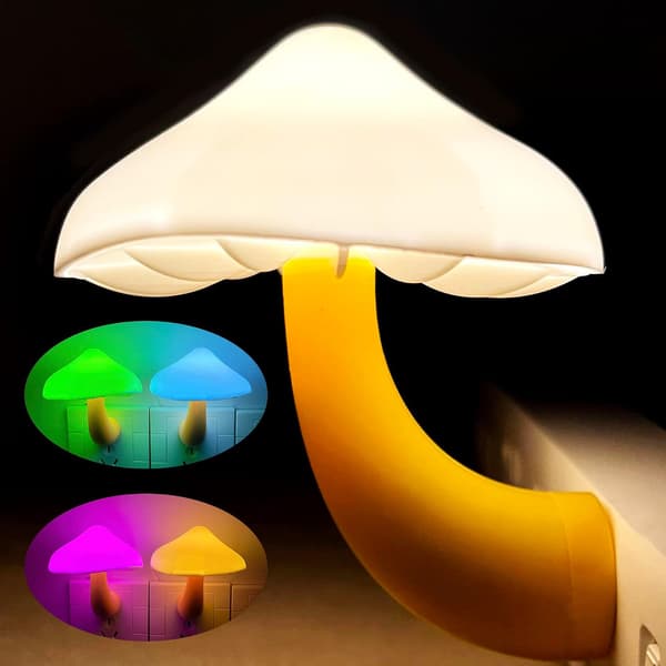 Soppsensor LED nattlys plug-in 7 fargeskiftende magisk sopplampe-FA-