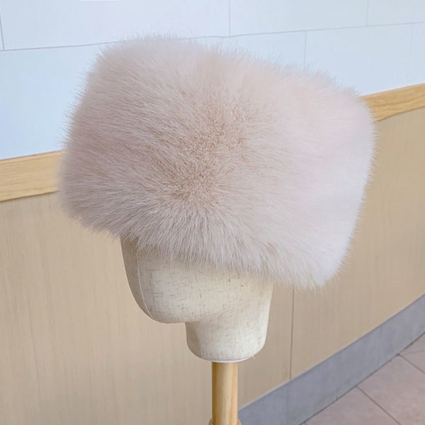 Falsk pelshat Russisk hat HVID white