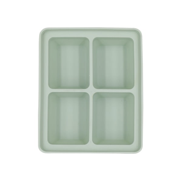 Silikon form med lock 4 galler Easy Release Ice Cube Box grön