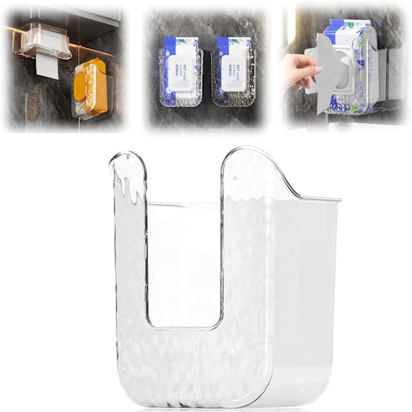Oppbevaringsboks for kjøkkenhåndklær, skyllbar etui for bad, påfyllbar, beholder for våtservietter Toalettpapirbeholder 3 pcs