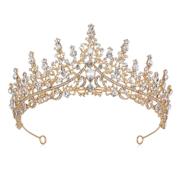 Legering Kronen Bryllup Tiara Krystal Rhinestone Kronen GULD Gold