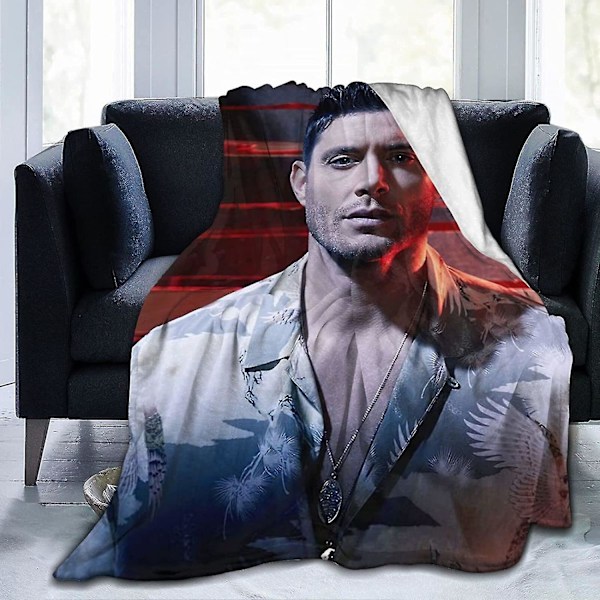 Jensen Ackles Filt Lamm Filt 3d Print Plysch Filt Sängkläder Dekor Filt Till Vardagsrum Sovrum Sovrum Inredning -s159