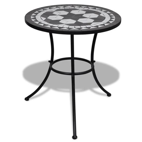 vidaXL Mosaiikkipöytä musta ja valkoinen 60 cm 16000 black