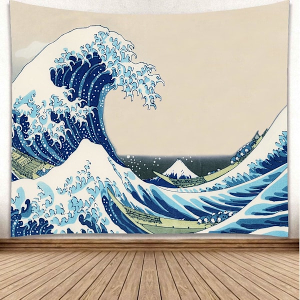 (130 x 150 cm) Våg Bakgrund Gobeläng Kanagawa Surf House Hängande