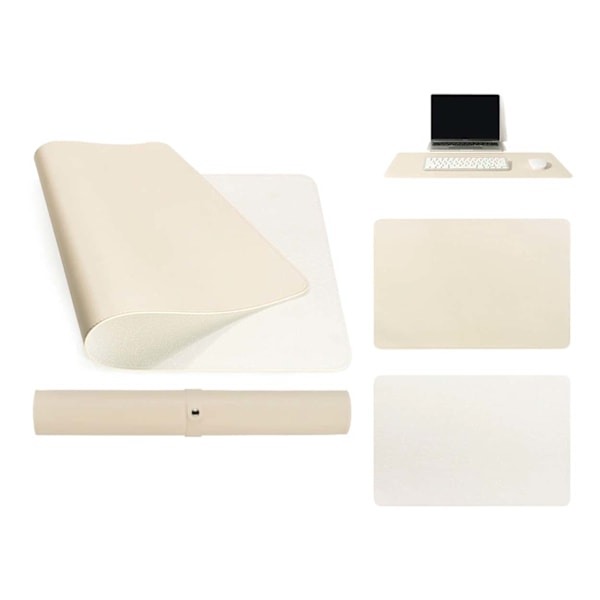 Skrivbordsunderlägg 80x40cm PU Läder Beige beige