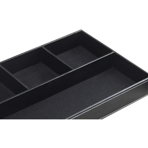 Valet Tray Men Nightstand Organizer 4 Rom PU Lær