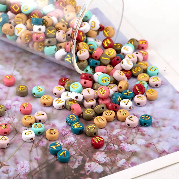 1000 stk Alfabetperler Bogstav Alfabet Spacer