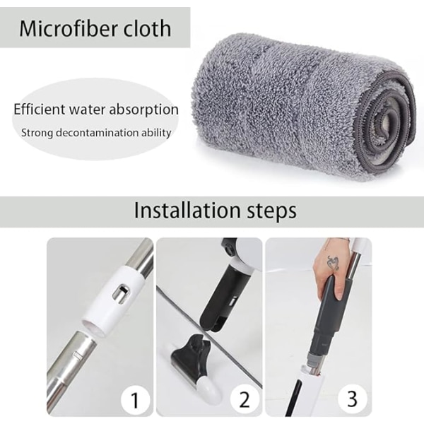 1 stk spraymopp, mikrofibermopp med 1 gjenbrukbare puter, gulv