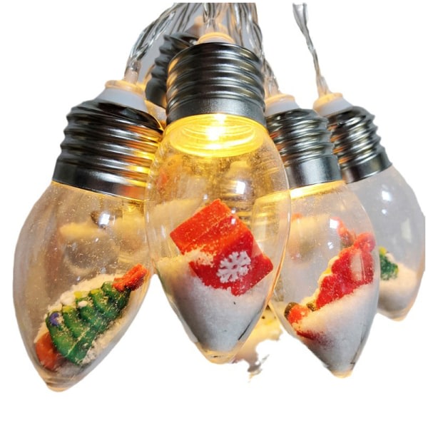 Jouluvalot 2 m LED-joulukuusi Lumipallovalot 10 shatt
