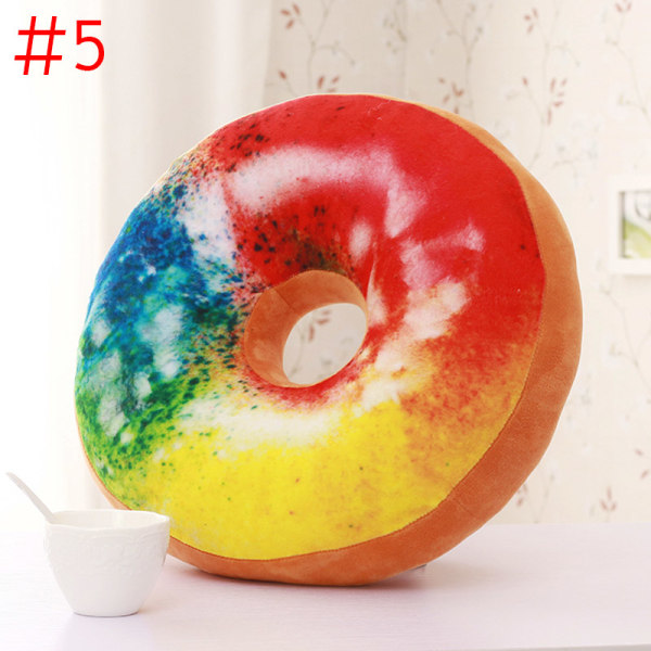 Søte Donuts Pude Sjokolade Donuts Plysj Macaron Matpute Fin Bunnpute Dupp Pude Donut Coussin #5