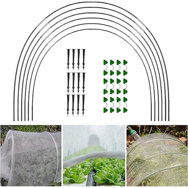 Trädgårdsbågar för nät, trädgårdsbågar Växthusram, växthusram Trädgårdsbågar, DIY växthusbågehussats, Polytunnelstödram för Gard 18pcs (6 Pieces)