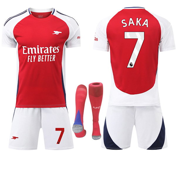 2024-2025 Arsenal Hemma & Bortalag Barn & Vuxen Fotbollströja Jersey Nr 7 Saka Hemma Home 16