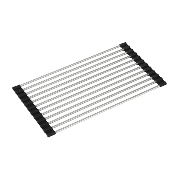 Rullbart Oppvaskstativ i Rustfritt Stål - Sammenleggbart 45 x 23 cm