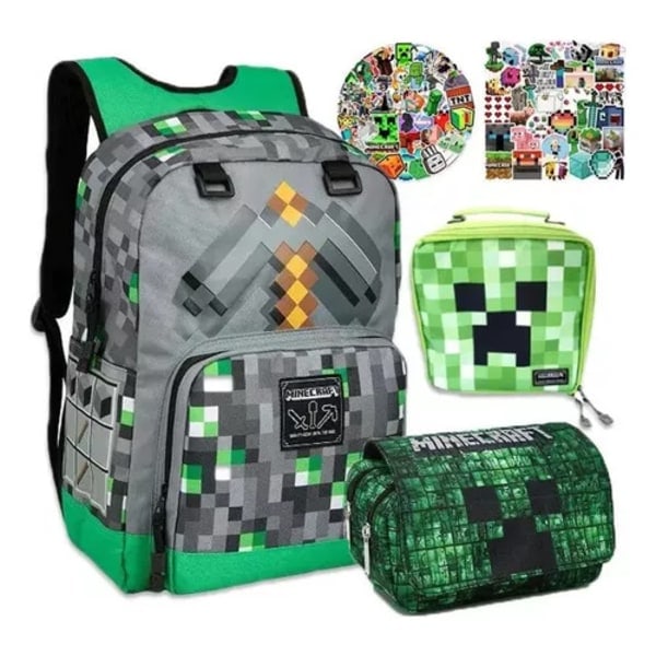Minecraft-reppu eväsrasialla pojille ja tytöille
