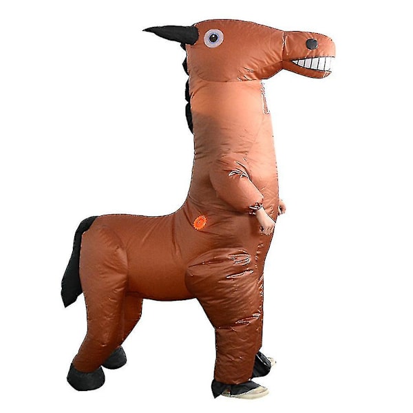 Aktiv skrattande häst uppblåsbar dräkt rolig kostym för vuxna kvinnor män