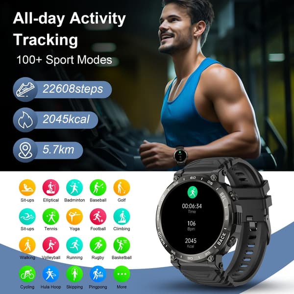 Älykello Herr Smart Watch puhelutoiminnolla - Vedenkestävä Bluetooth Sm