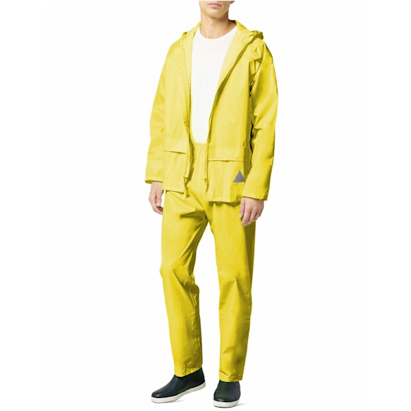 Result Miesten Raskaat Vedenpitävät Sadevaatteet (Takki ja Housut) Neon Keltainen S Neon Yellow