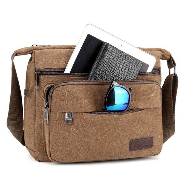 Høy kvalitet Nytt Mote Herre Canvas Bag Skulderveske