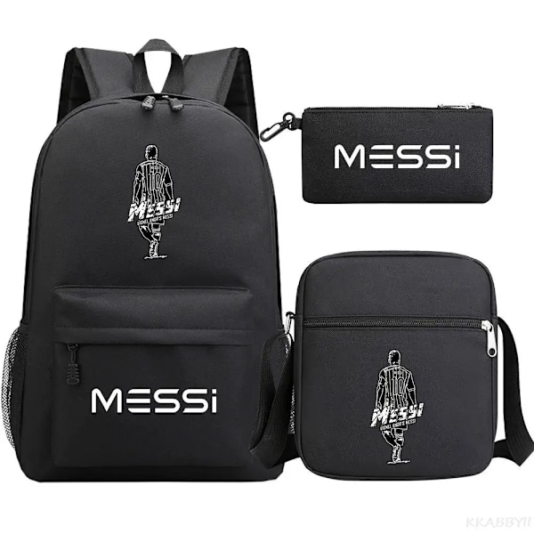 Jalkapallo Messi -reppu 3 osaa Black