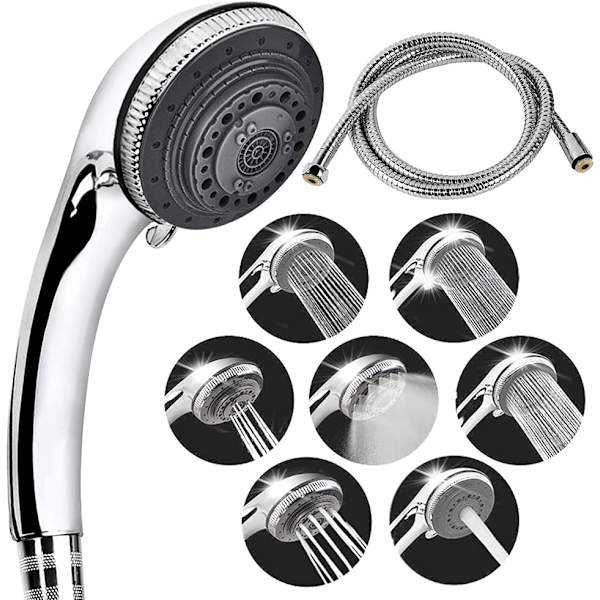 Modes universell justerbar duschhuvud med 150 cm slang, med wa