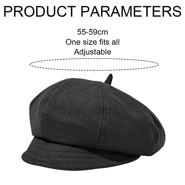 Kvinnors Newsboy Cap Vinter Hattar Baker Boy Hattar Justerbar för damer