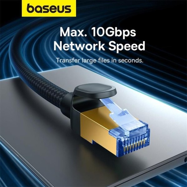Baseus Internetkabel 2m Cat.7 - Flätad Svart 100