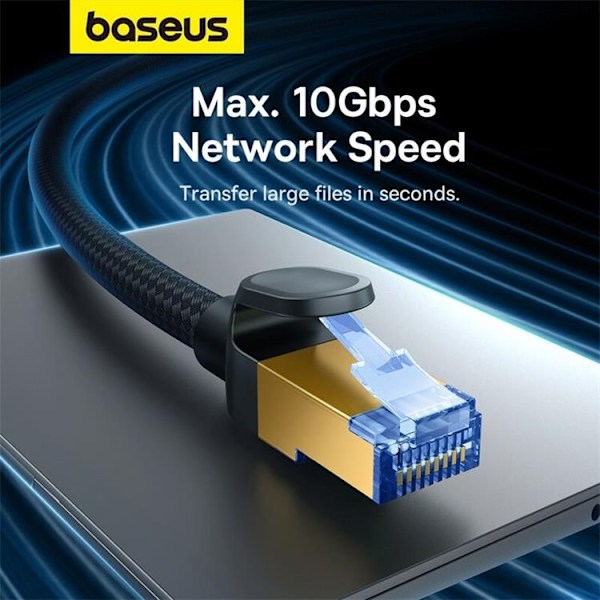 Baseus Internetkabel 2m cat.7 - Flettet Sort 100