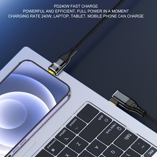 HURRISE Type-C datakabel Type-C til Type-C datakabel 240W datakabel 50cm/19,7inch