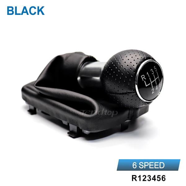 For AUDI A4 8E B6 B7 2000-2008 Bil Girskiftknapp Damask Boot Parkeringshåndbrekkhåndtak Case-6 Speed Svart 6 Speed Black