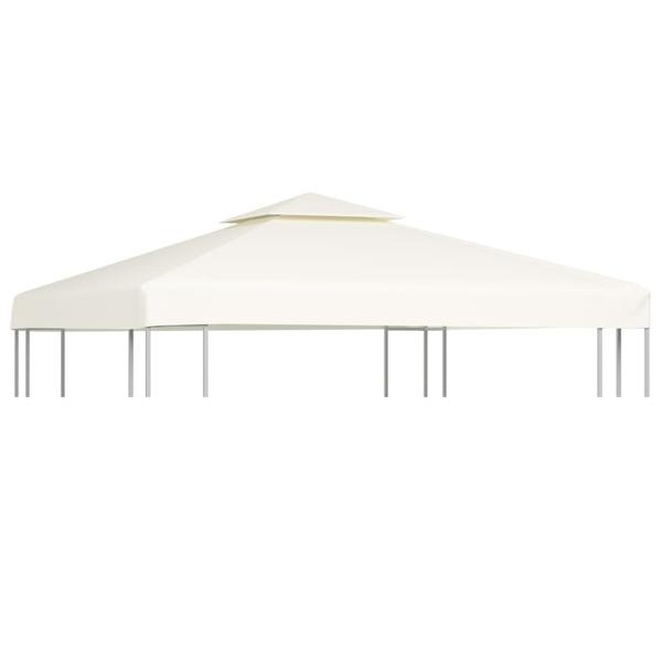 vidaXL Paviljongin katto 310 g/m² 3 x 3 m kermanvalkoinen white