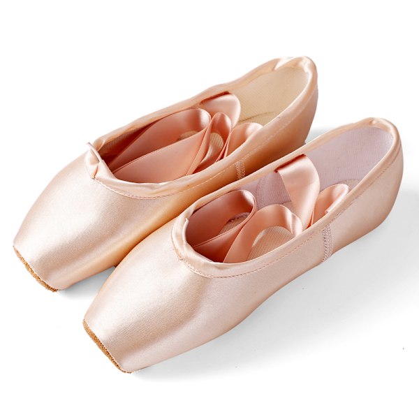 Ballettsko for jenter Lettvektsdans sko i ensfarget sateng Rosa Pink 34