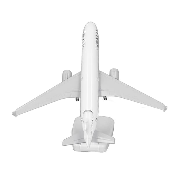 Flygplansmodell i legering, simulerad exakt skala, stabil bas, 3 hjul, gjuten metallmodell 20 cm